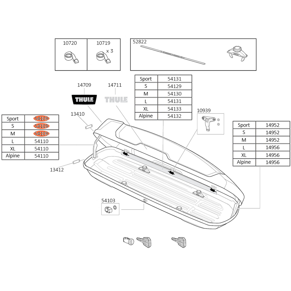 THULE Force XT Rear Hinge LidLifter ML 70XT
