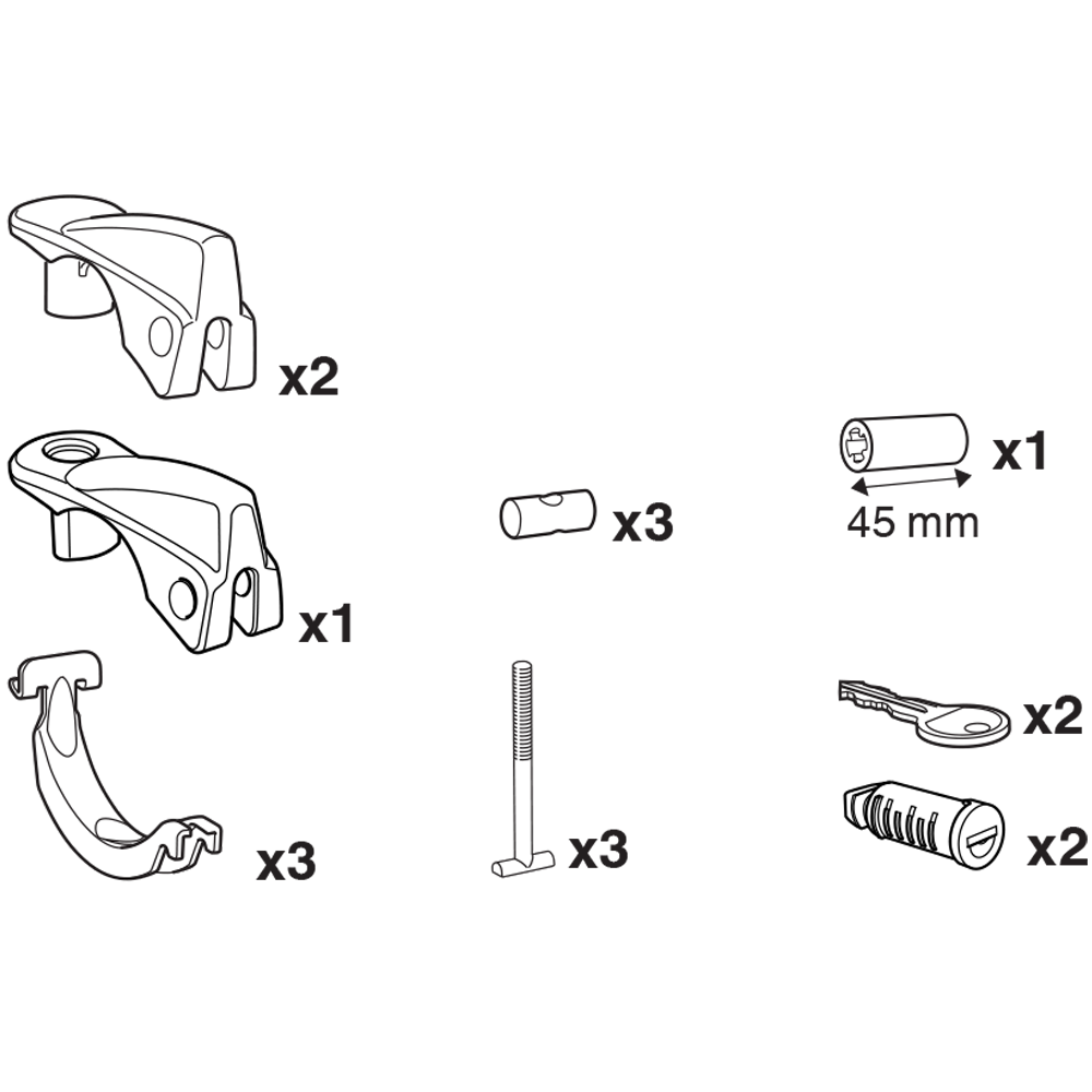 THULE FreeRide 532 SquareBar Adapter Repair Kit (52862)