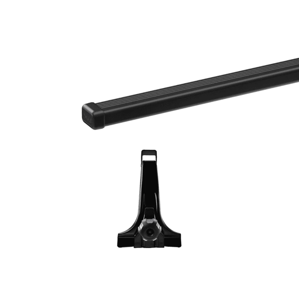 Thule SquareBar Roof Bars for Jeep Wrangler 2/4-Door SUV 1986- with Rain Gutters