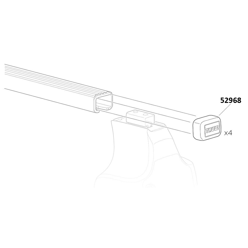 THULE SquareBar End Caps - 4 Piece (52968)