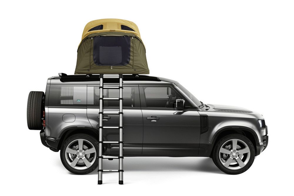 Thule Approach M - 2-3 Person Car Roof Top Tent Fennel Tan side car view