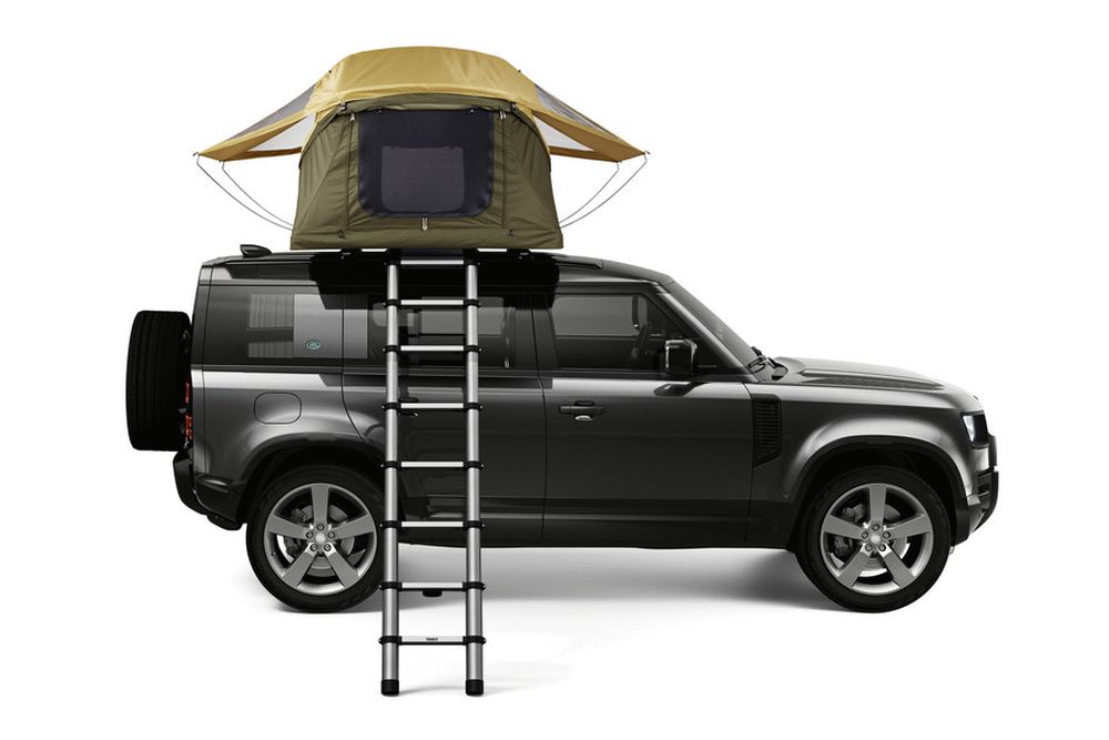 Thule Approach M - 2-3 Person Car Roof Top Tent Fennel Tan front car view