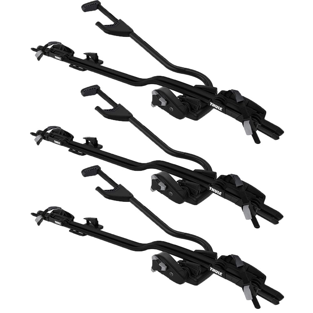 Black Thule ProRide 598 Roof Mounted Bike Racks x 3