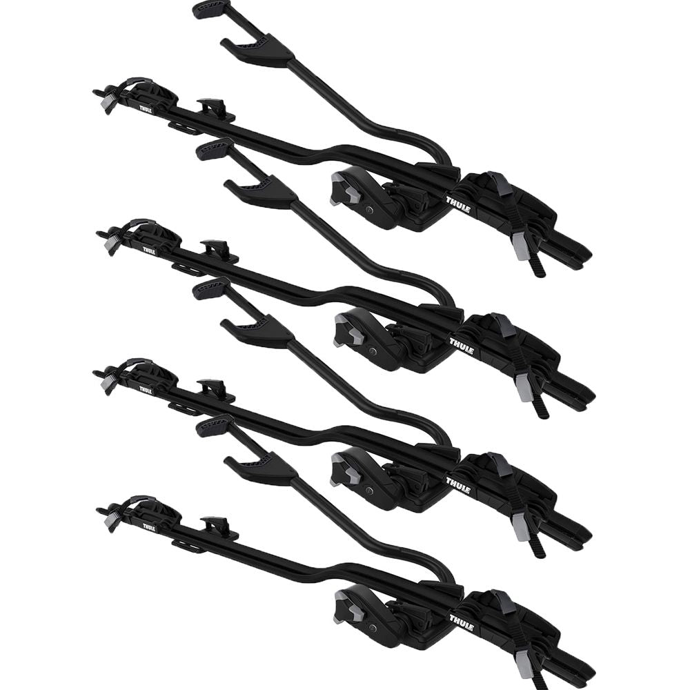Black Thule ProRide 598 Roof Mounted Bike Racks x 4