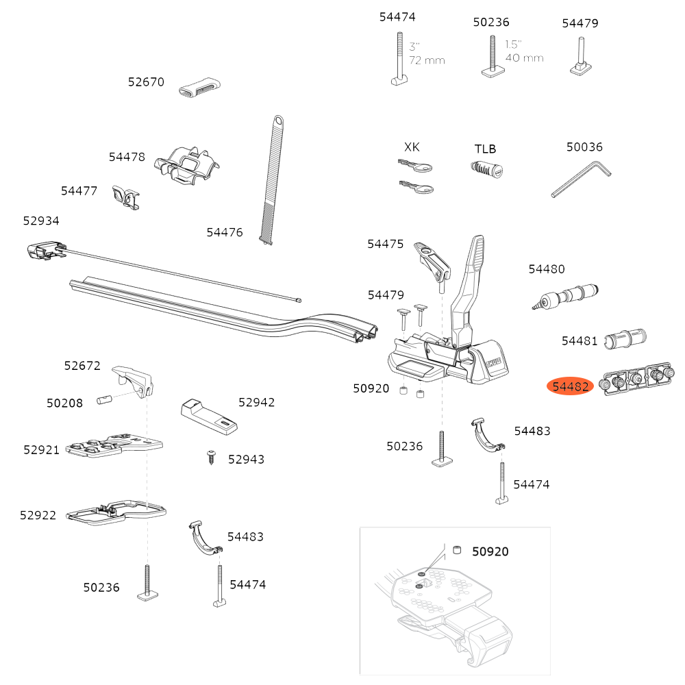 THULE TopRide 568 Adapter Kit (54482)