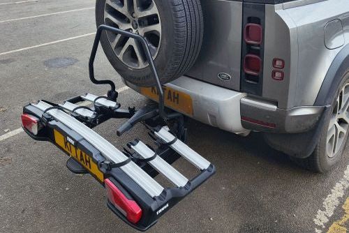Land Rover Defender with Spare Wheel and Thule VeloSpace XT Bike Carrier