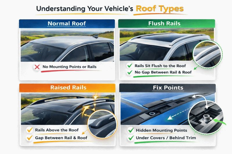 Explaining roof types when buying roof bars