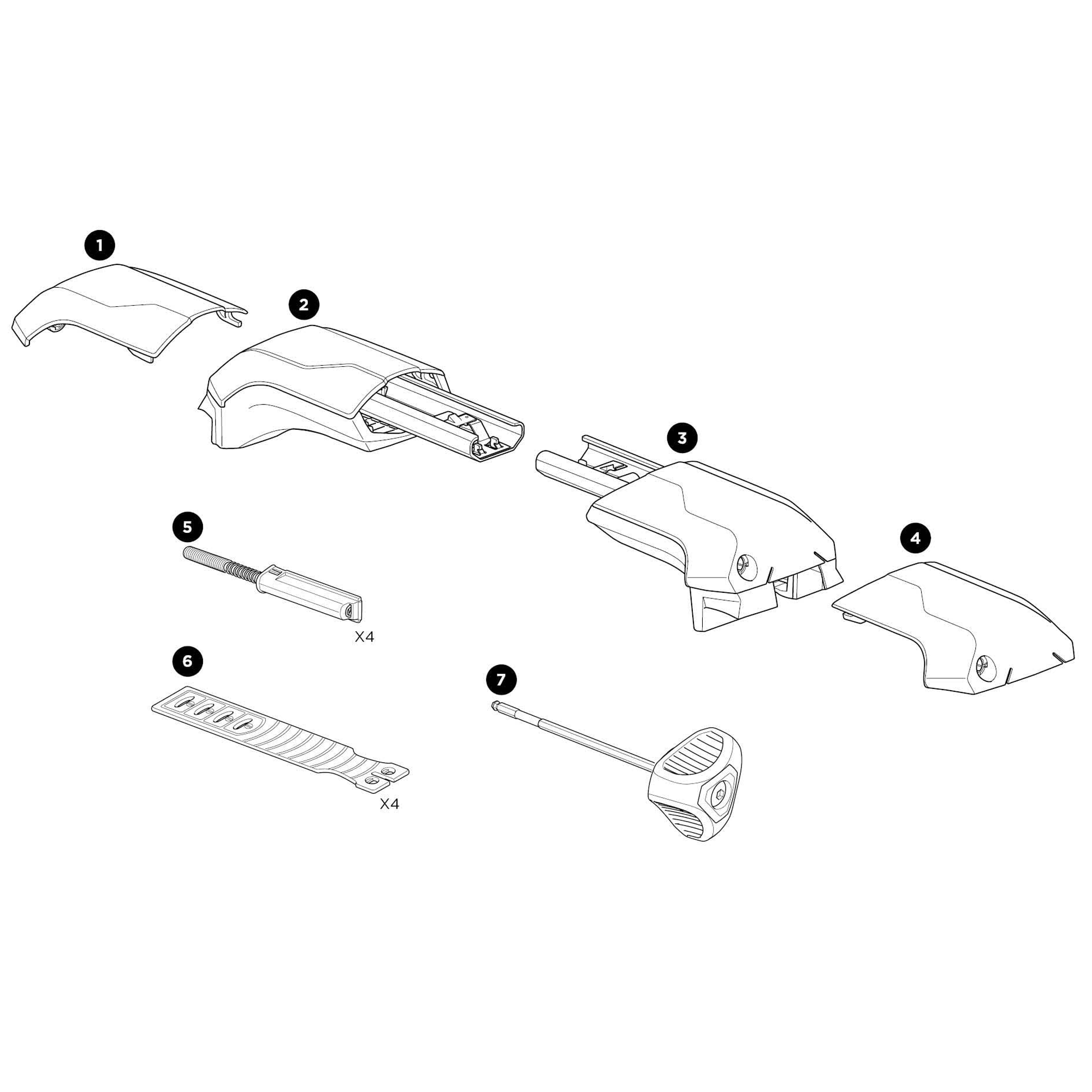 7204 Edge Raised Rail Spare Parts