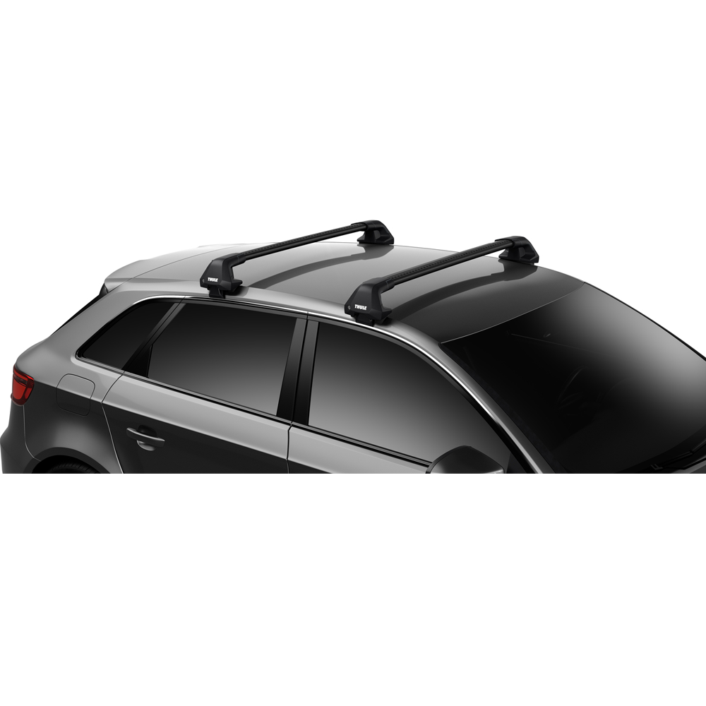 Thule WingBar Edge Black roof bars with 7205 foot pack fitted to an example car