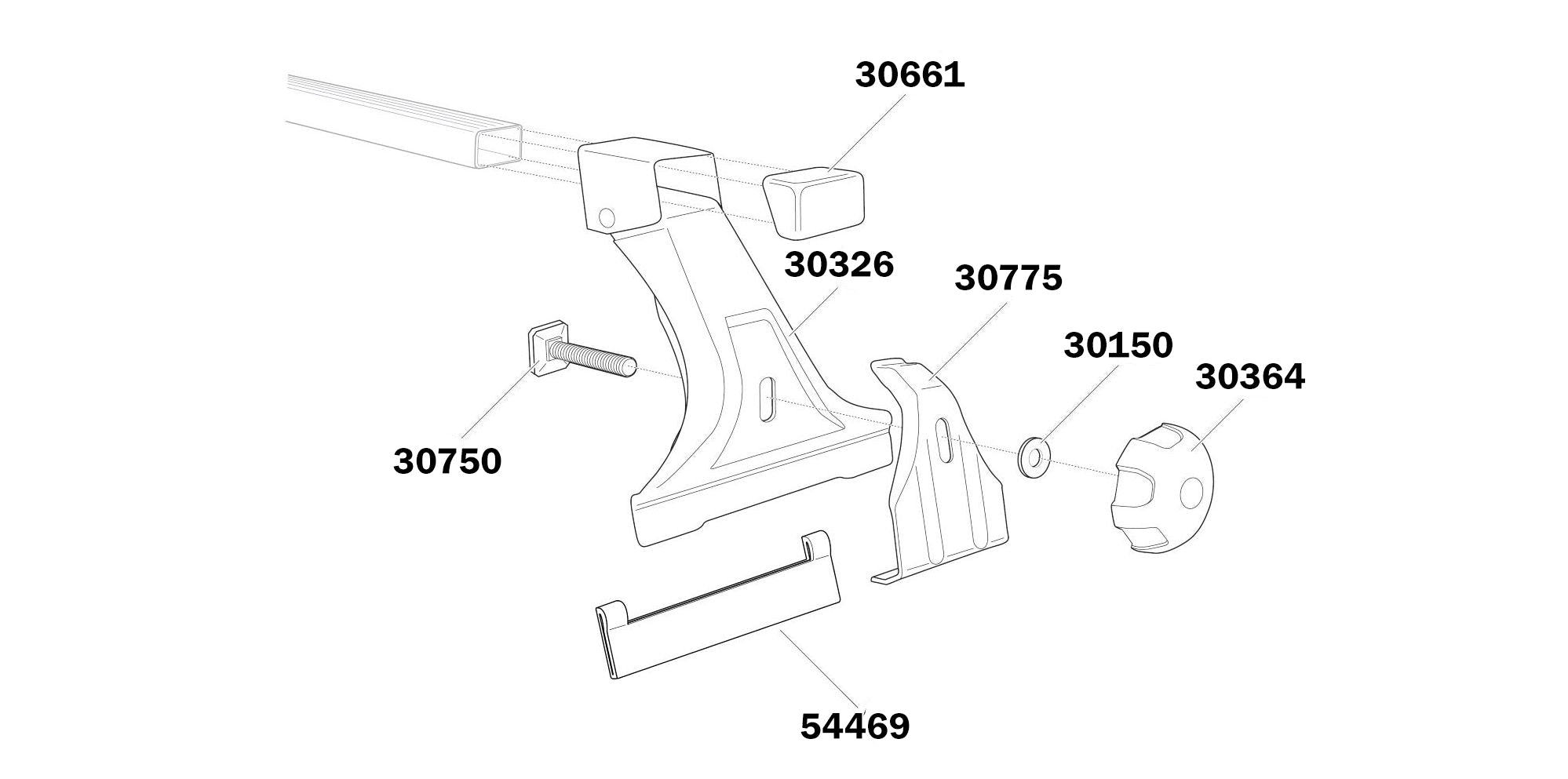 Thule 951 Raingutter Foot Pack Clamping Plate 952100 30775