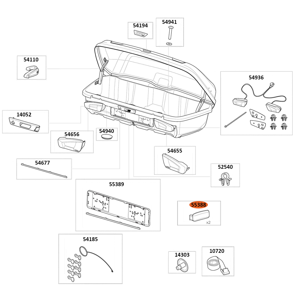 THULE Arcos L Clips for License Plate Holder (55388)