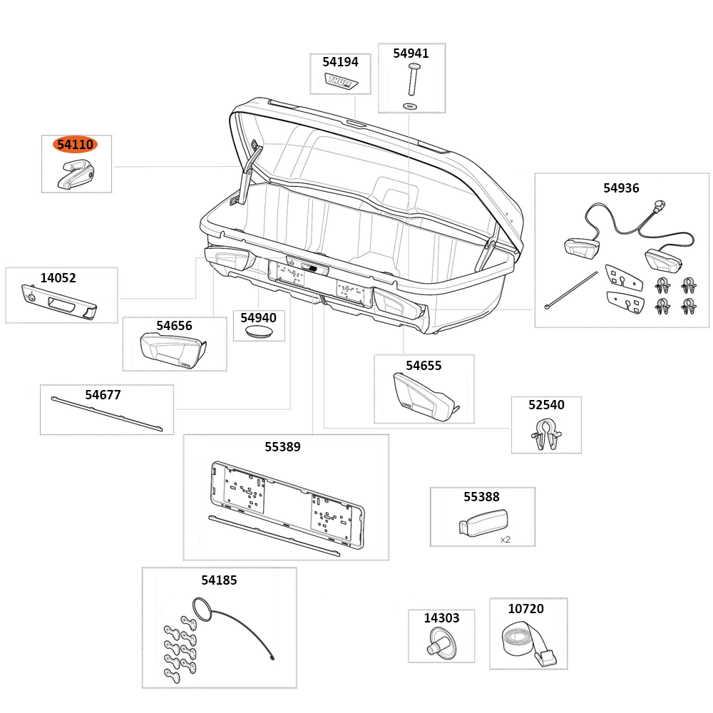 THULE Arcos L Roof Box Rear Hinge LidLifter ML 100XT (54110)