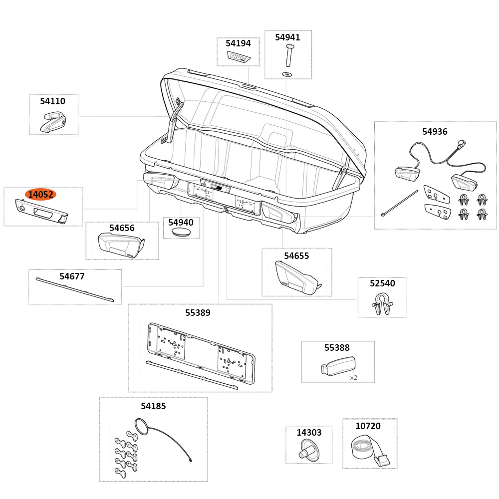 THULE Arcos L Cover locking cylinder right (14052)