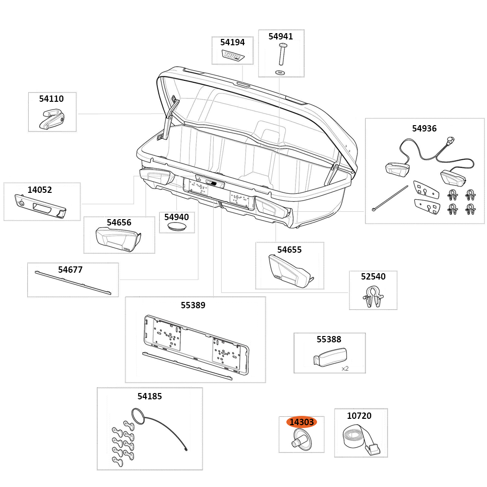 THULE Arcos L Rivet Plug Black (14303)