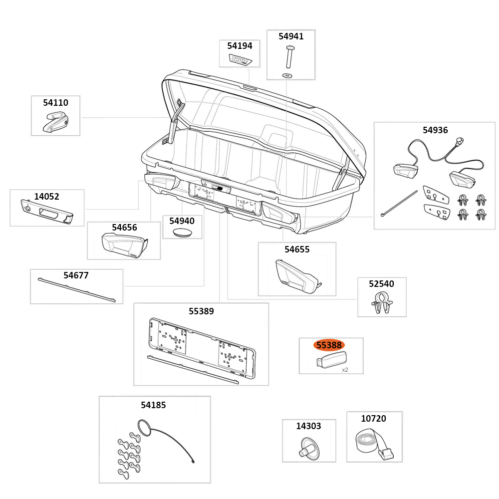 THULE Arcos M Clips for License Plate Holder (55388)