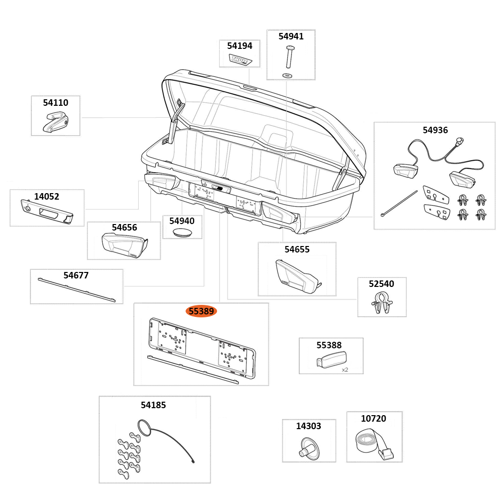 THULE Arcos M License Plate Holder Kit (55389)