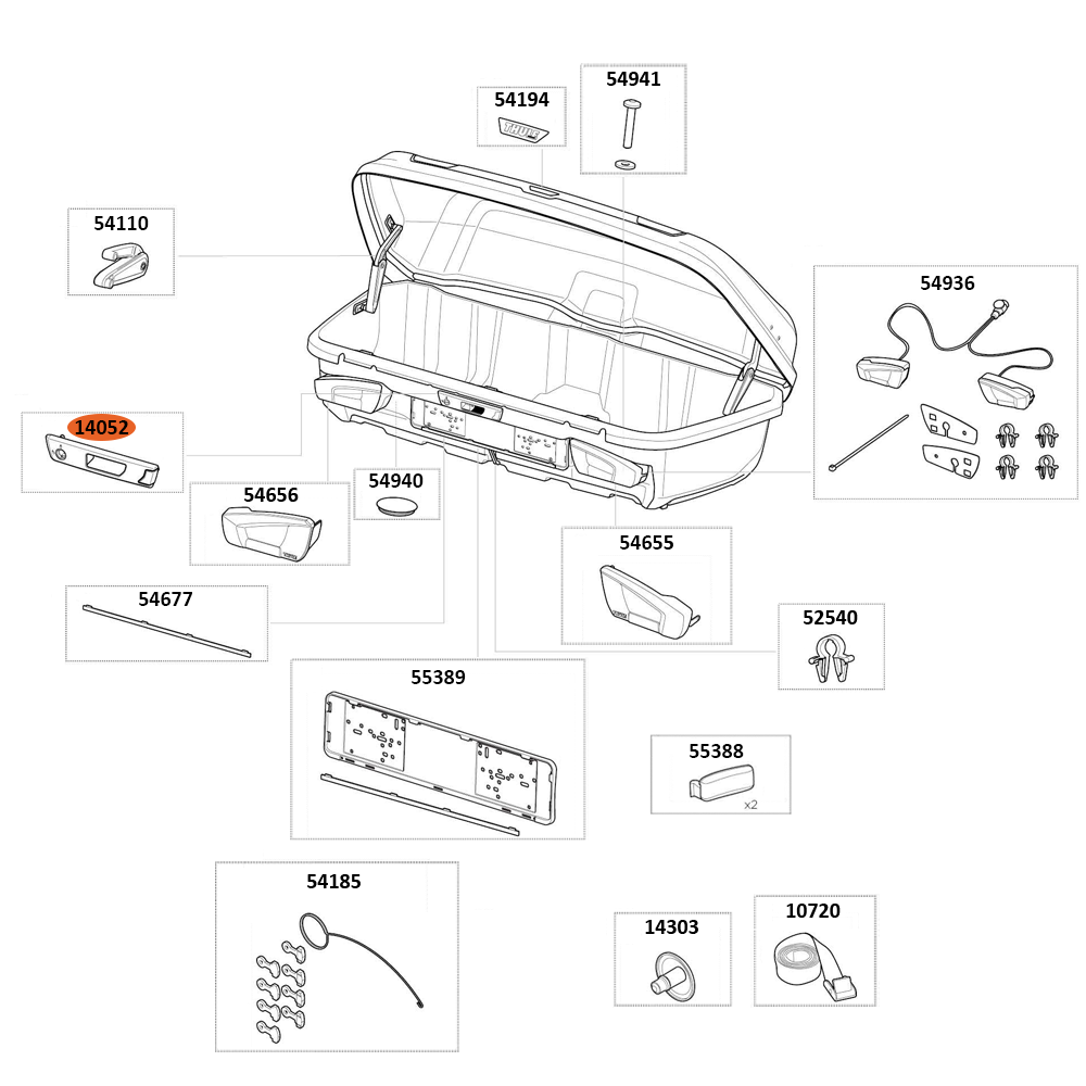 THULE Arcos M Cover locking cylinder right (14052)