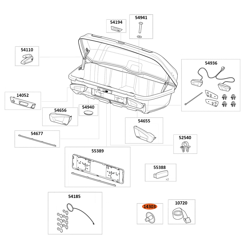 THULE Arcos M Rivet Plug Black (14303)