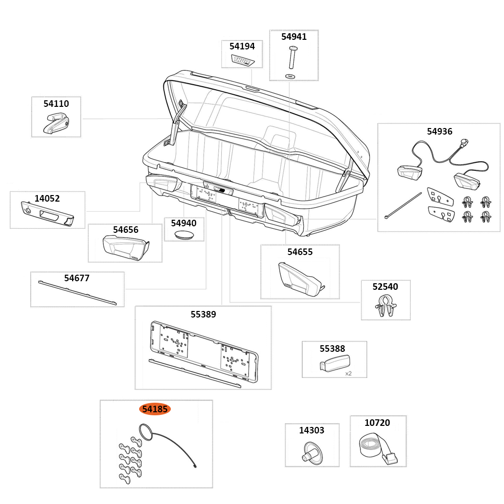 THULE Arcos M Rubber Spring Kit (54185)