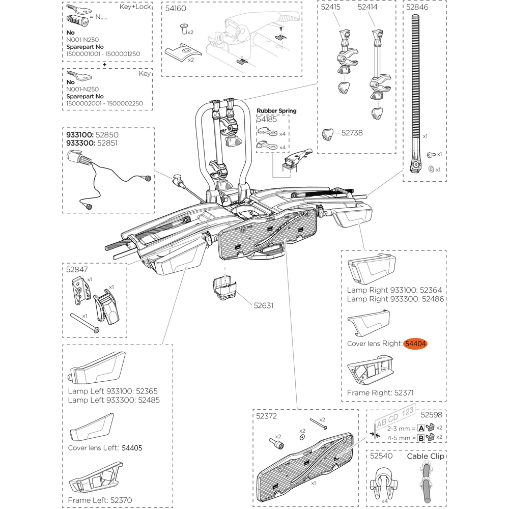 THULE EasyFold 933 Lamp Chimney R (54404)