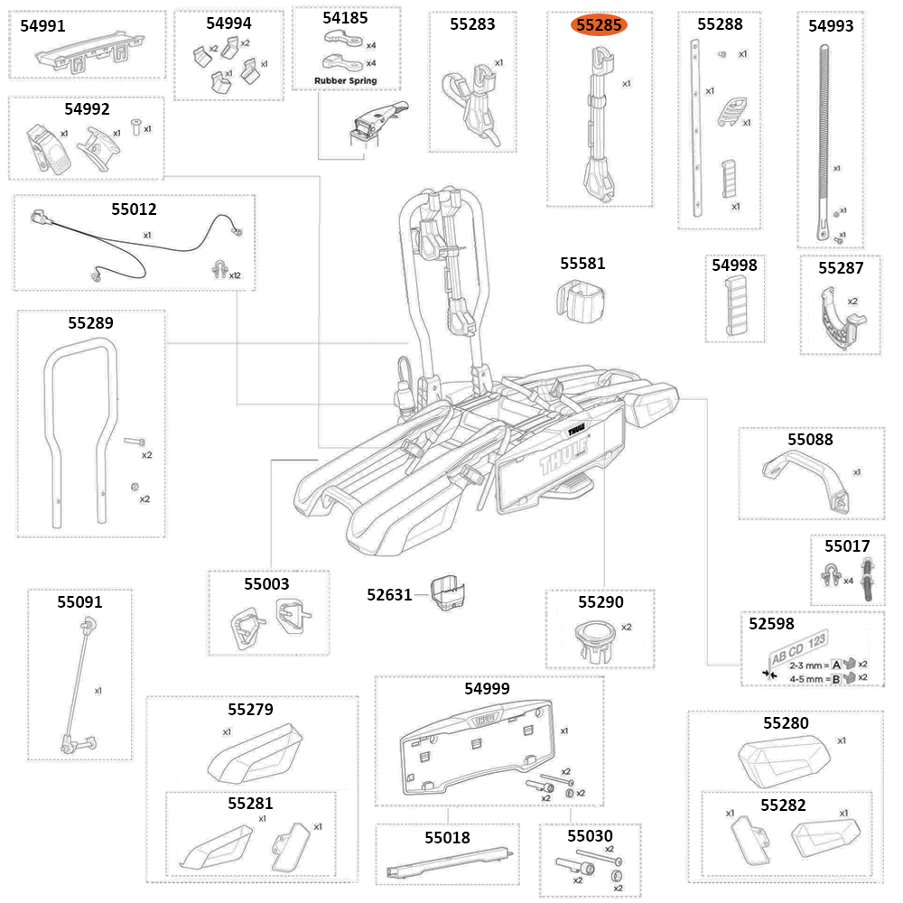 THULE EasyFold 3 9442 Bike Arm 368mm (55285)