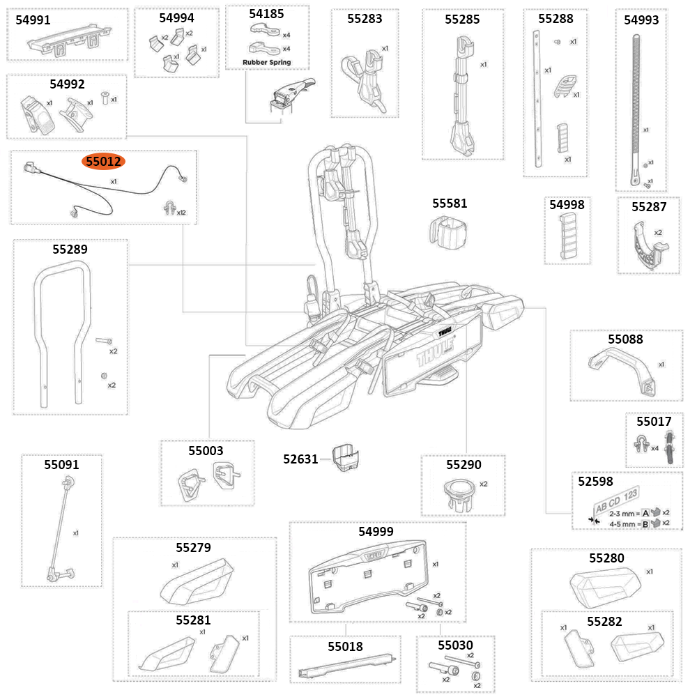 THULE EasyFold 3 9442 Lamp Cable (55012)