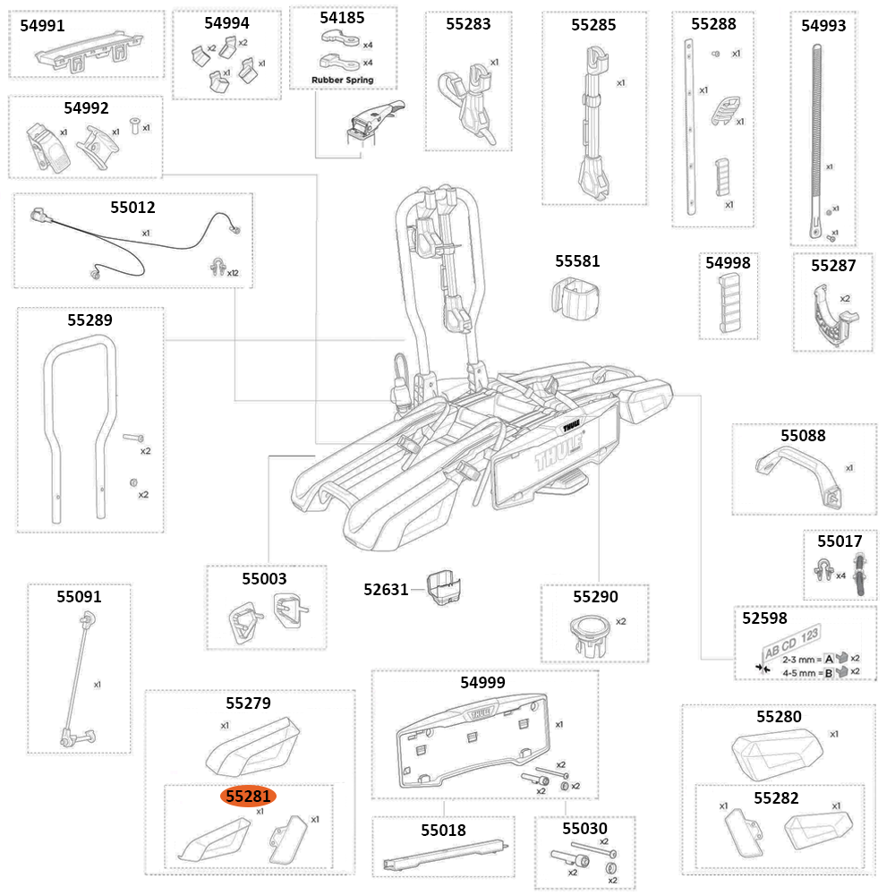THULE EasyFold 3 9442 Lens and filter Left VII (55281)