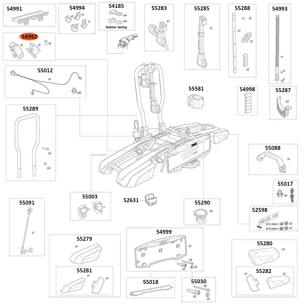 THULE EasyFold 3 9442 Pump Buckle (54992)