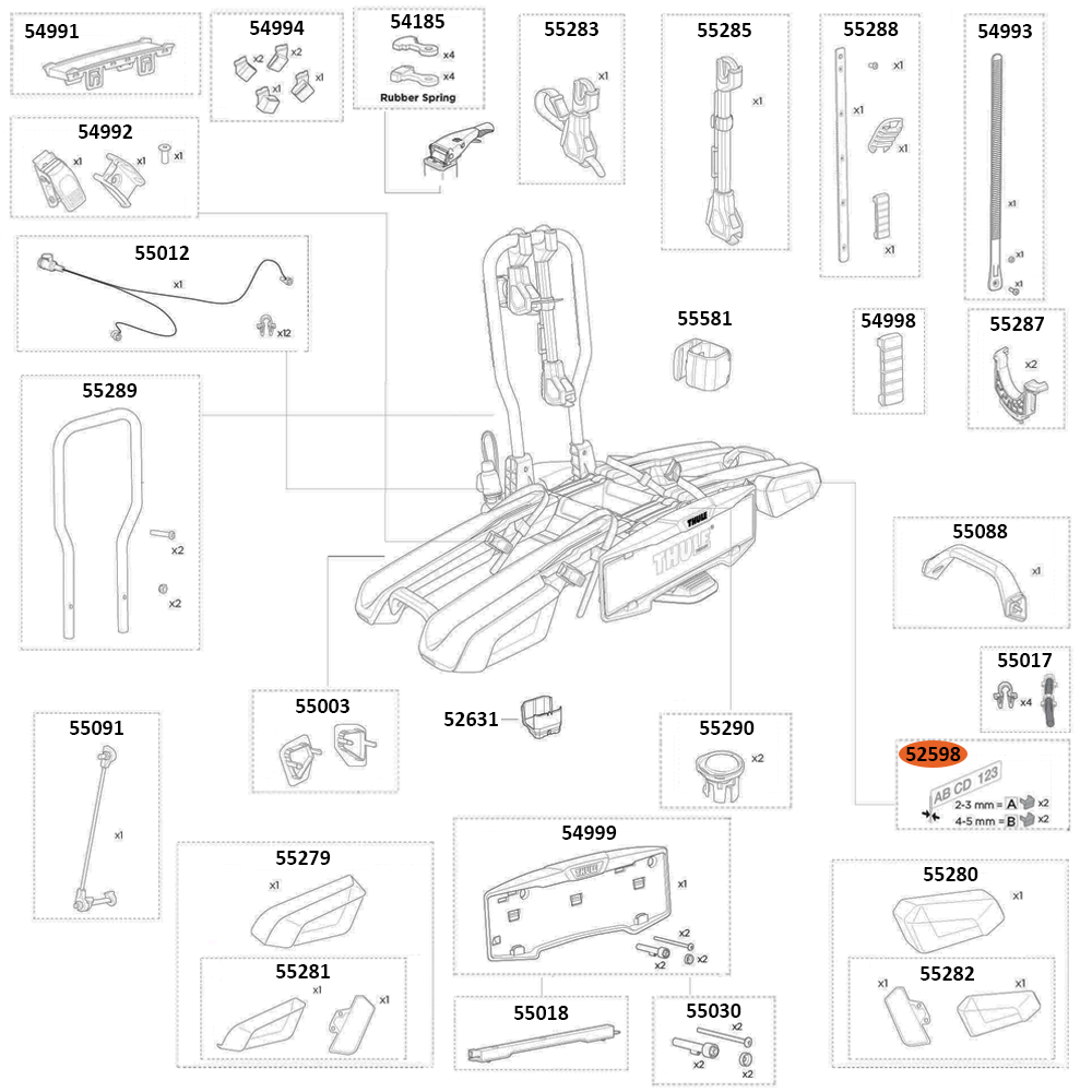 THULE EasyFold 3 9442 Replacement Clips (52598)