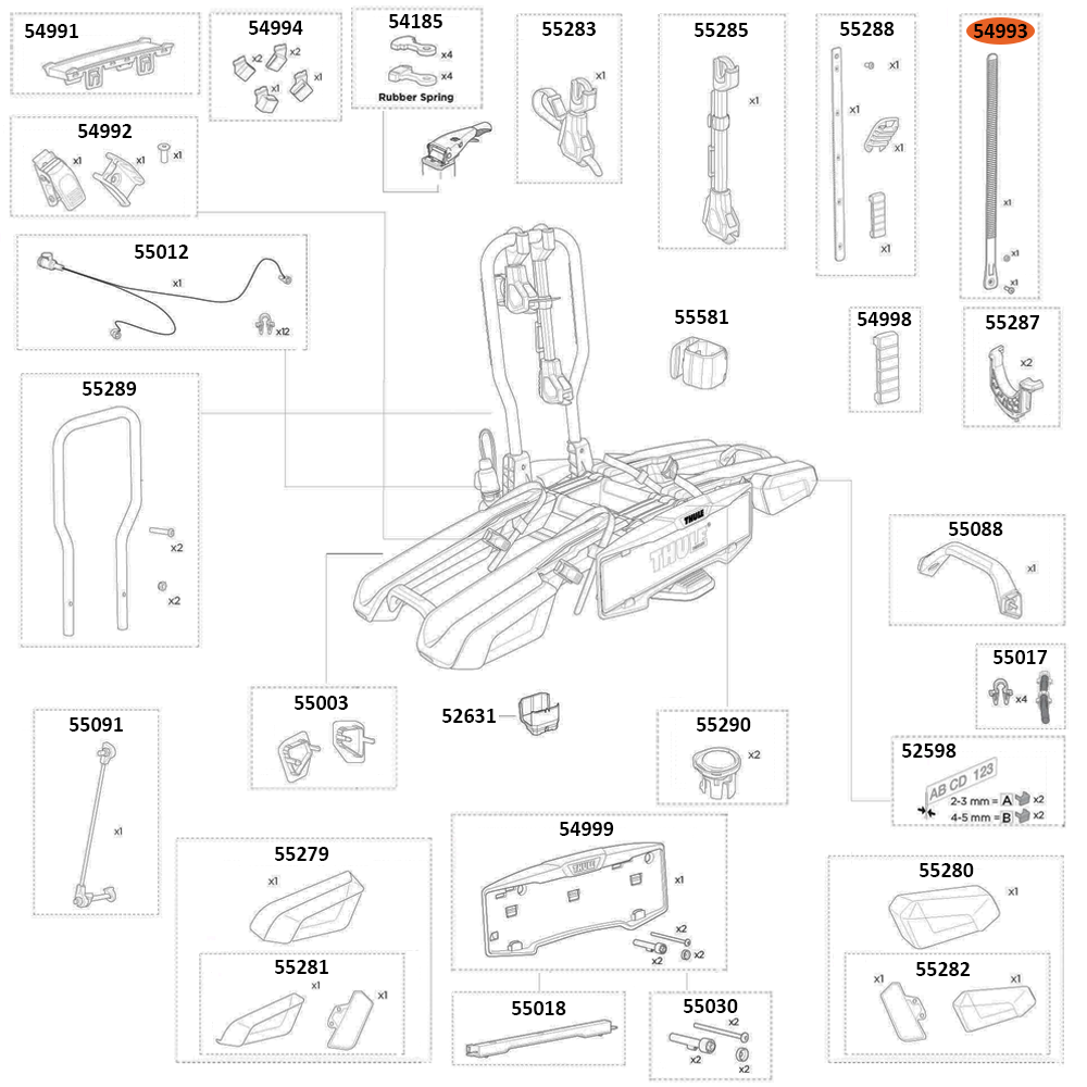 THULE EasyFold 3 9442 Wheel Strap (54993)