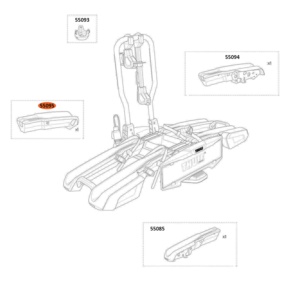 THULE EasyFold 3 9442 Wheel tray cover (VII) - last position right (55095)