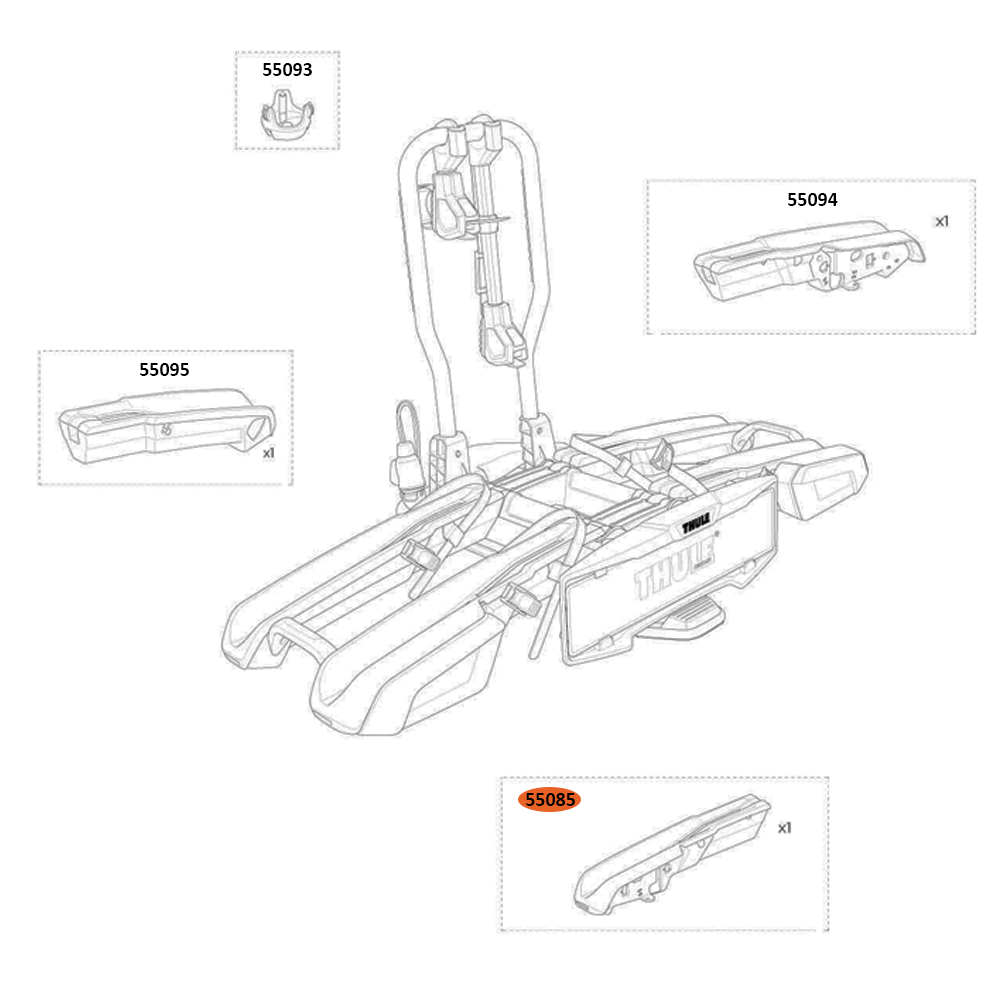THULE EasyFold 3 9442 Wheel tray cover - universal (55085)