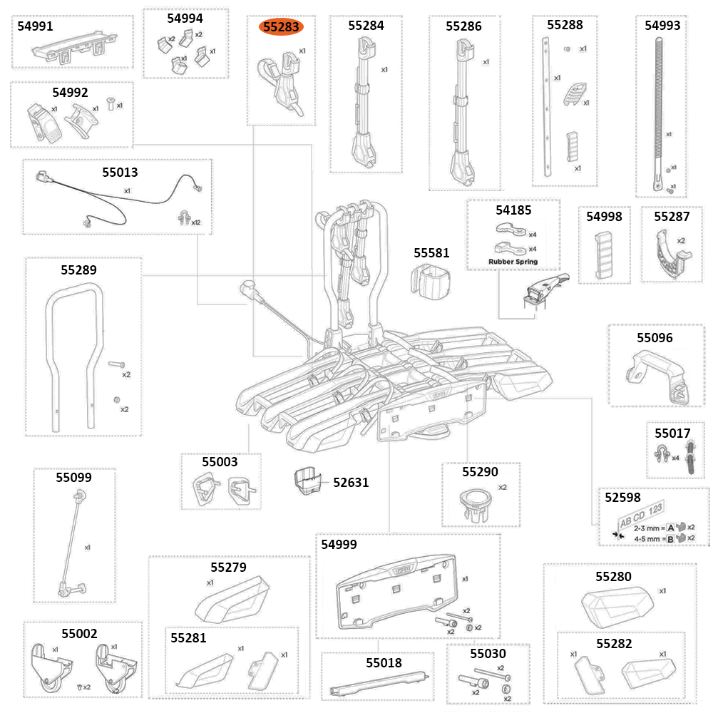 THULE EasyFold 3 9452 Bike Arm 122mm (55283)