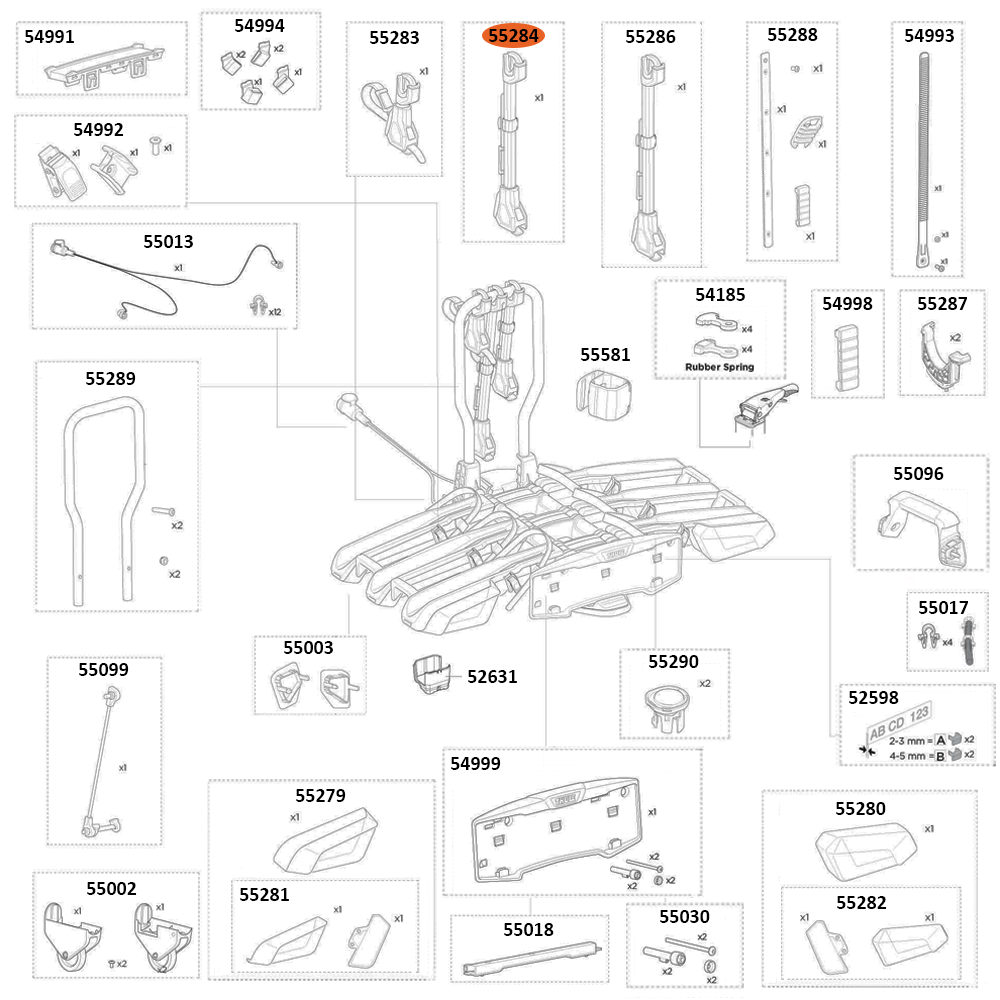 THULE EasyFold 3 9452 Bike Arm 312mm (55284)