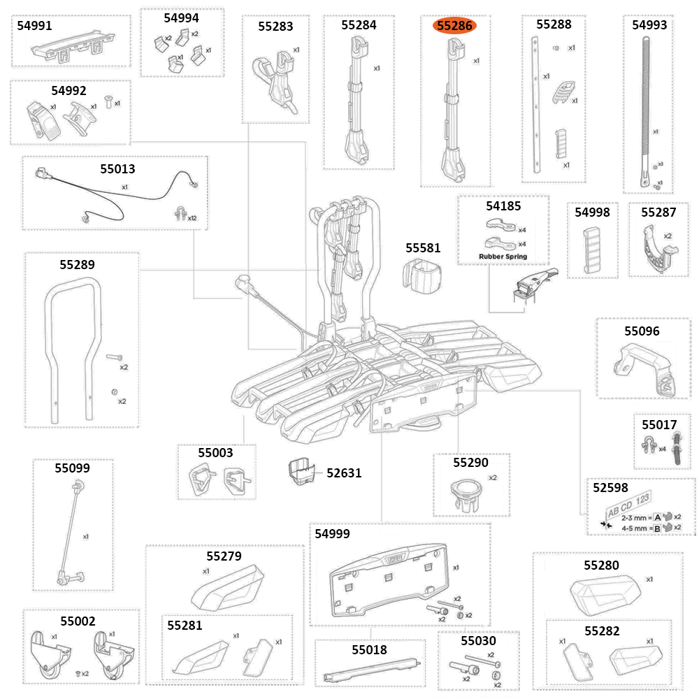 THULE EasyFold 3 9452 Bike Arm 502mm (55286)