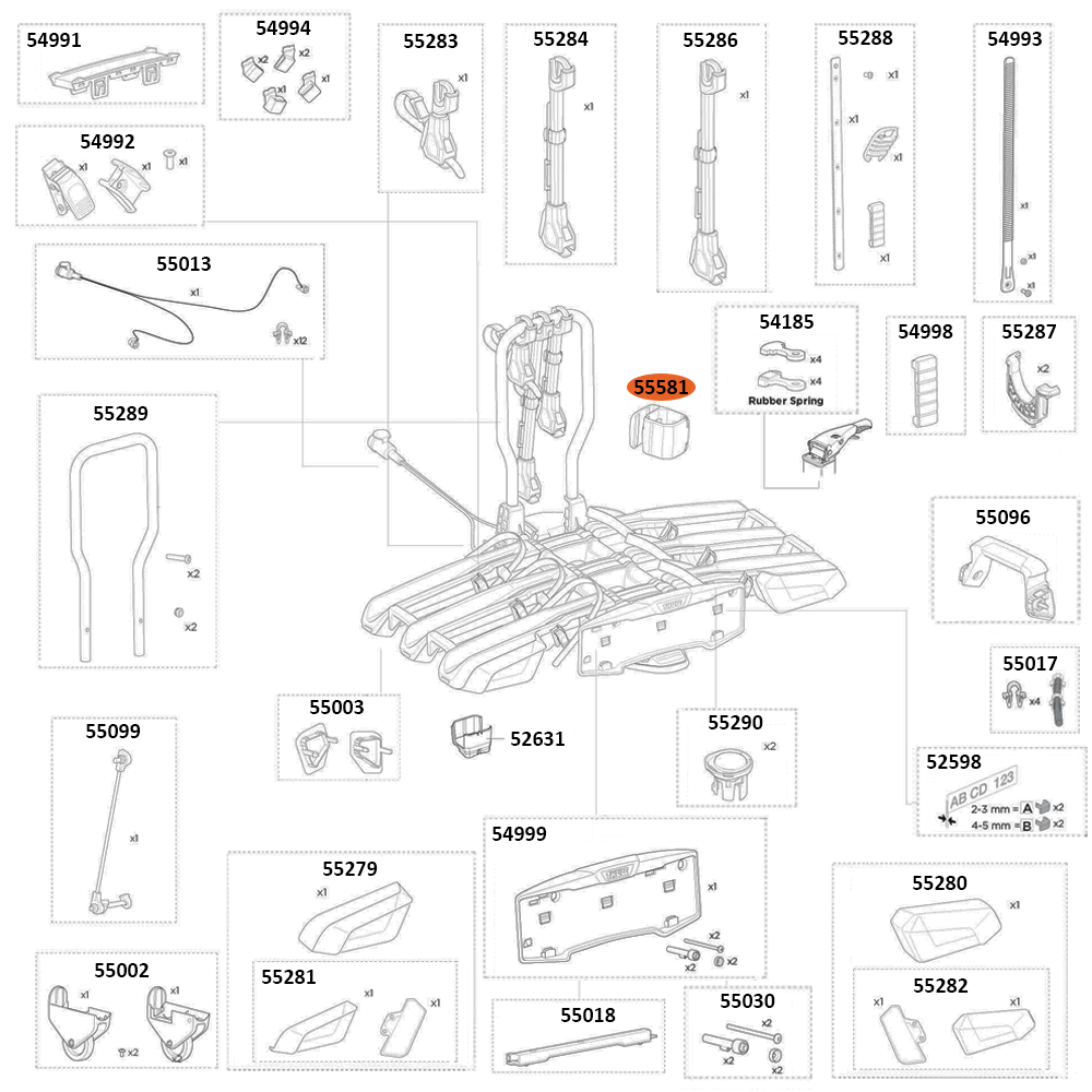 THULE EasyFold 3 9452 Bike Arm Clip (55581)