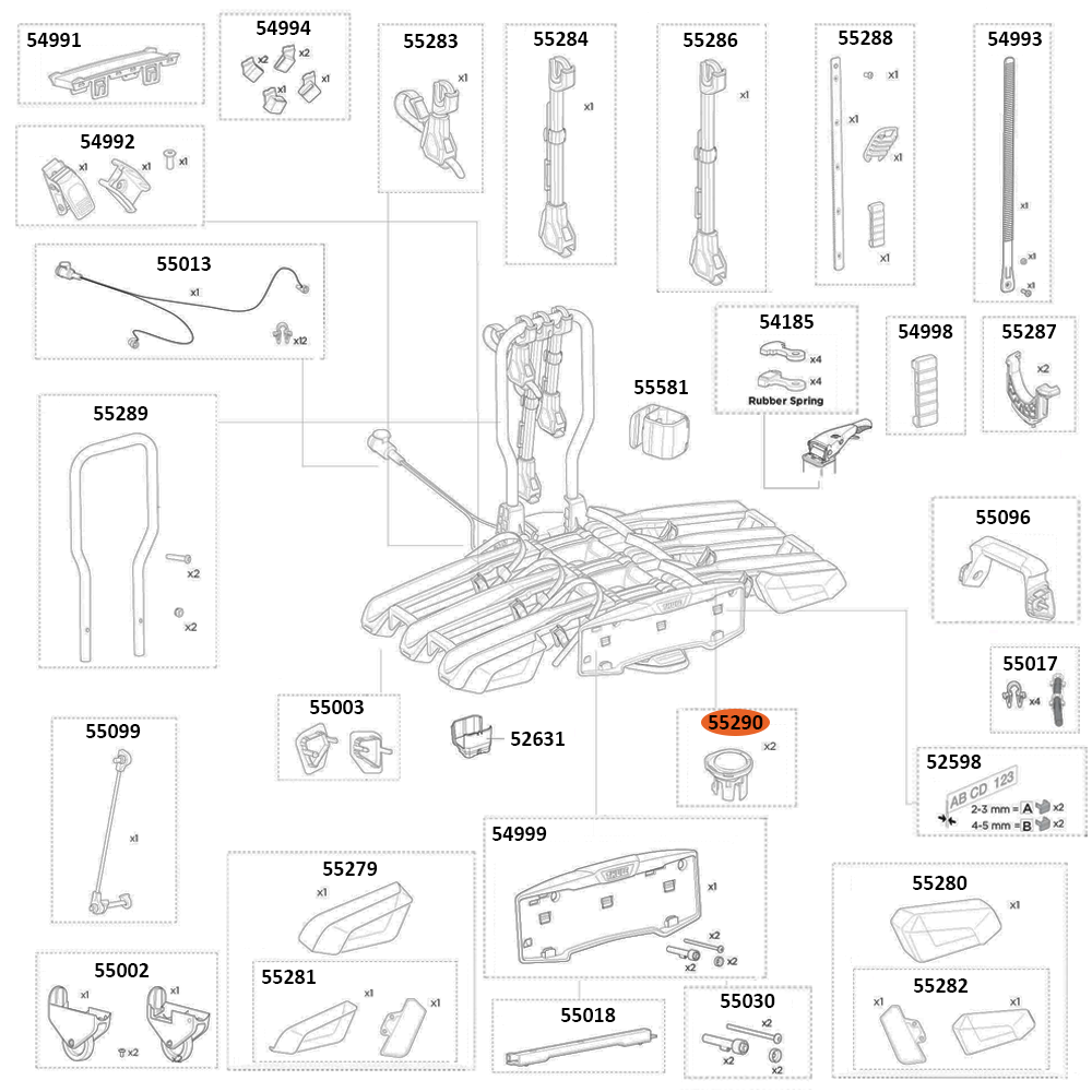 THULE EasyFold 3 9452 Cap Adapter (55290)
