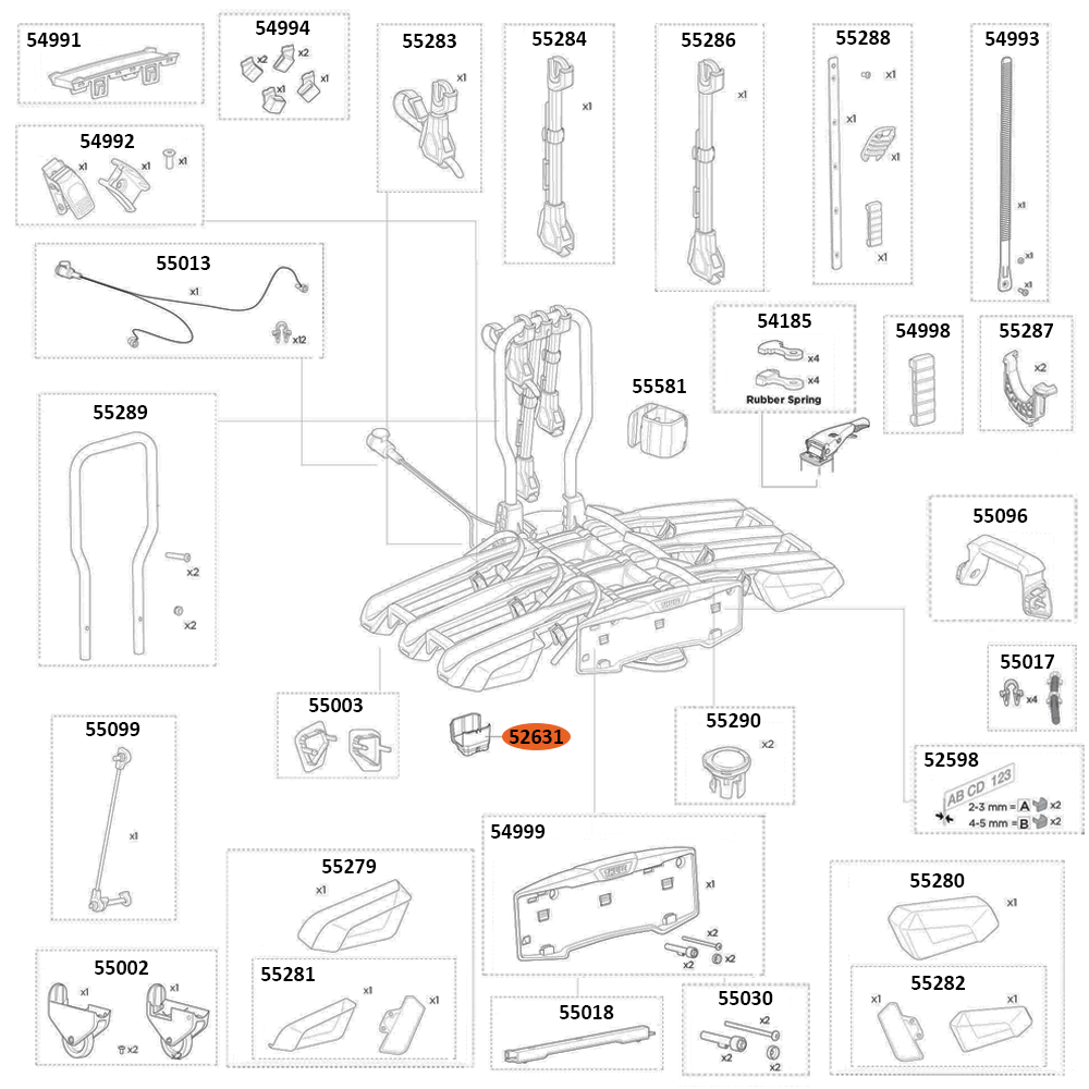 THULE EasyFold 3 9452 Housing Foot (52631)