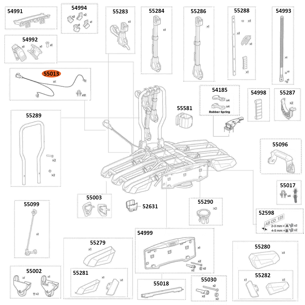 THULE EasyFold 3 9452 Lamp Cable 3B (55013)