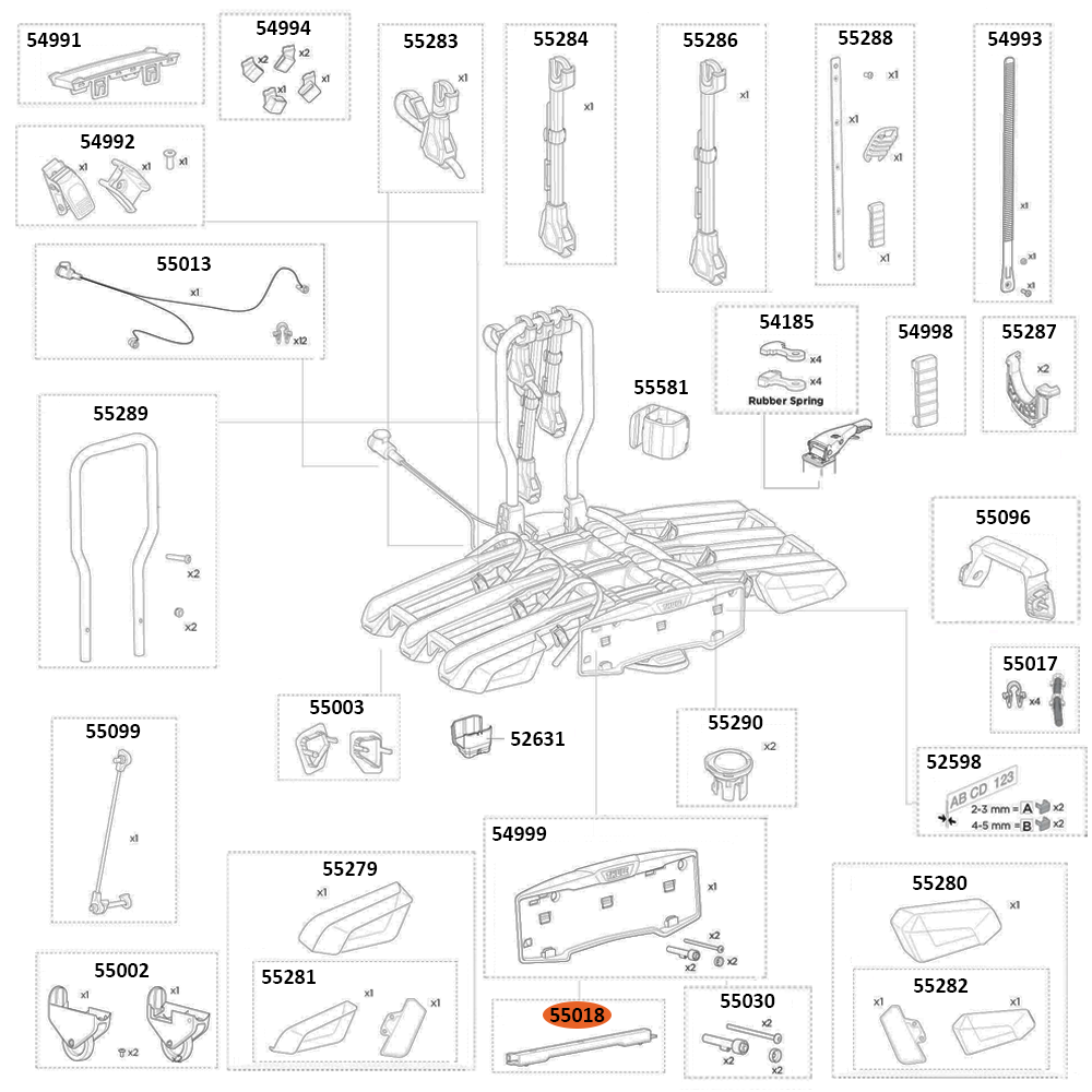 THULE EasyFold 3 9452 Lamp License Plate (55018)