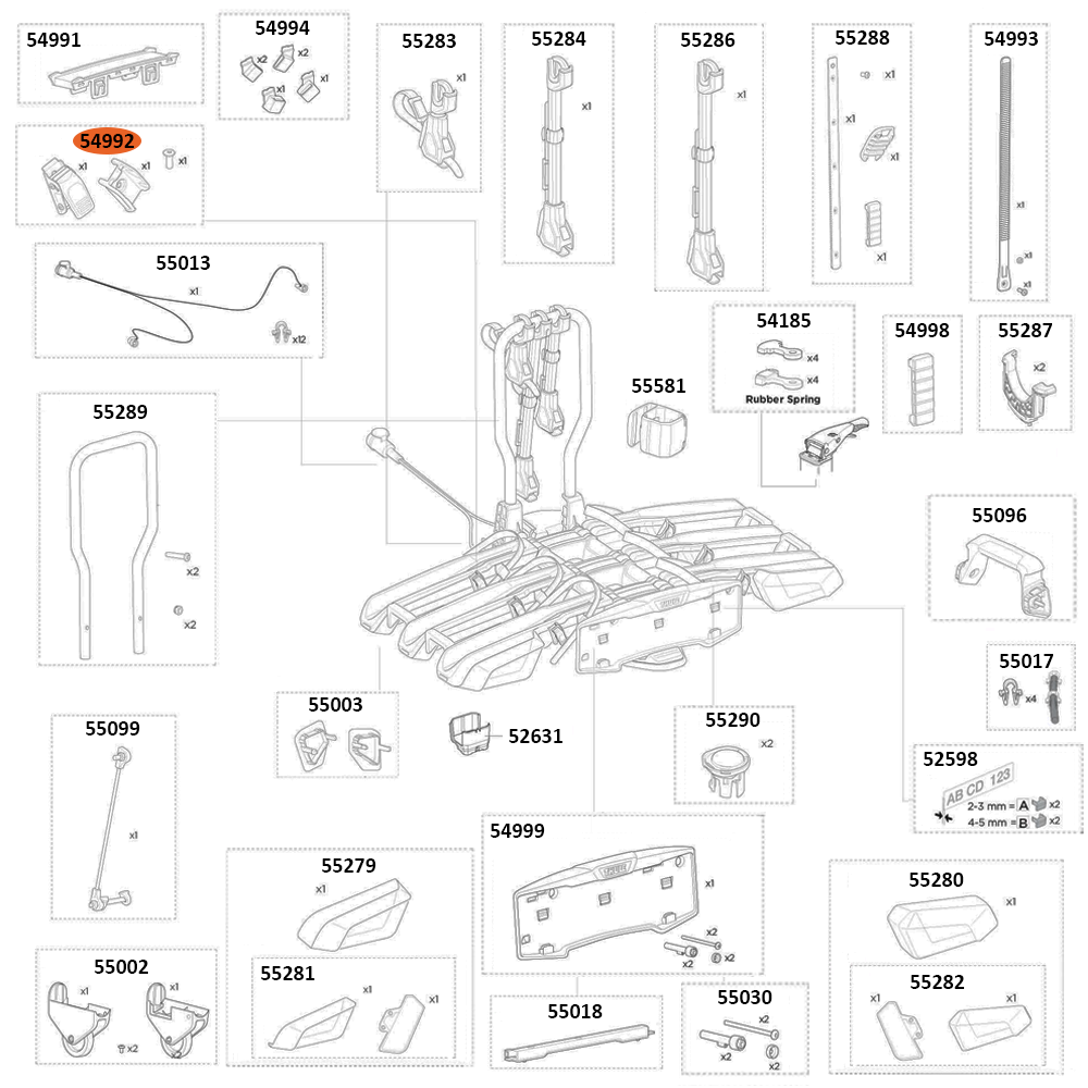 THULE EasyFold 3 9452 Pump Buckle (54992)