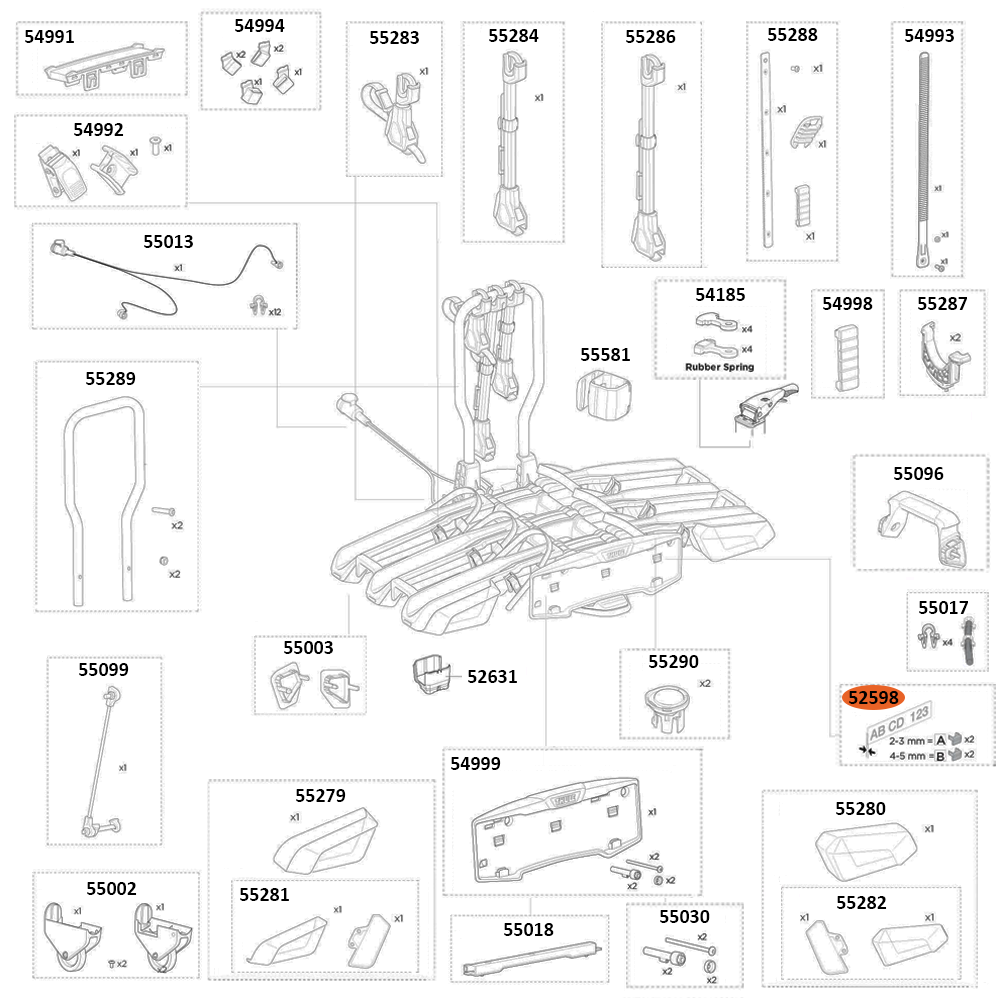 THULE EasyFold 3 9452 Replacement Clips (52598)