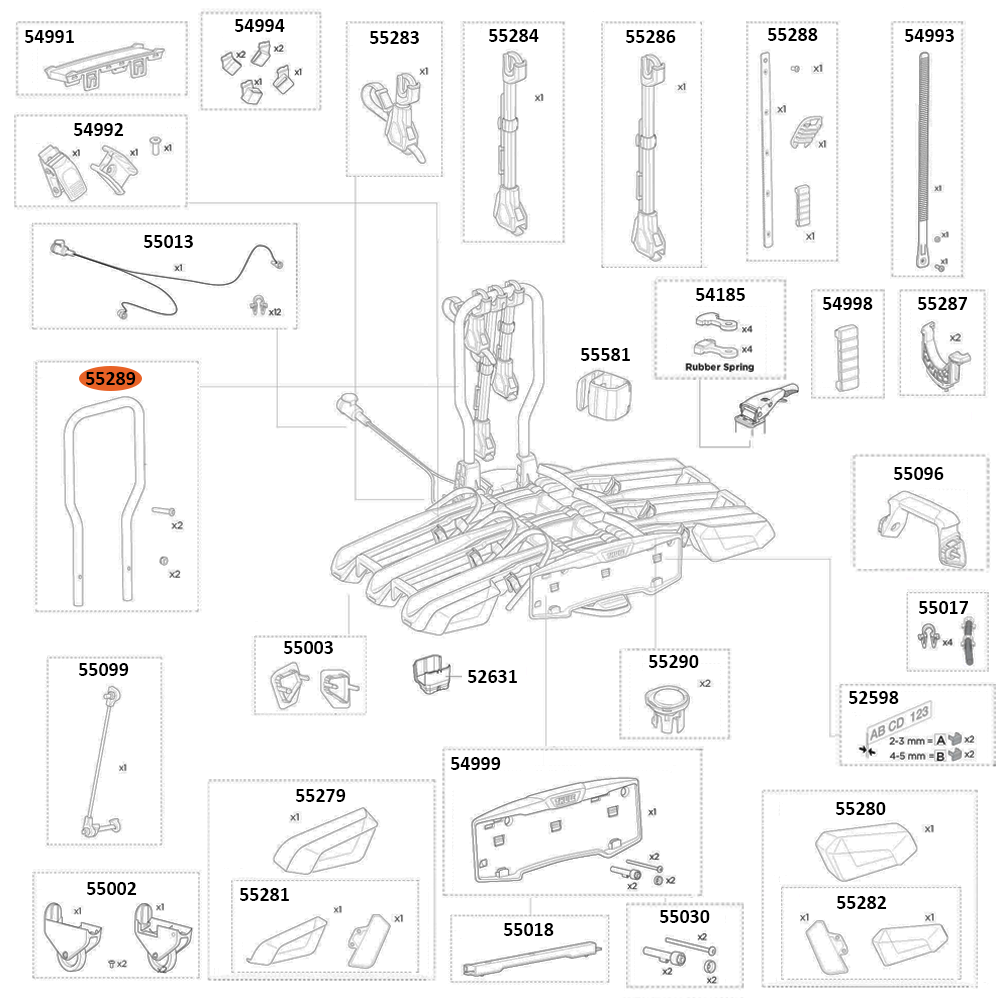 THULE EasyFold 3 9452 U-Frame with Bike Arm Guide (55289)