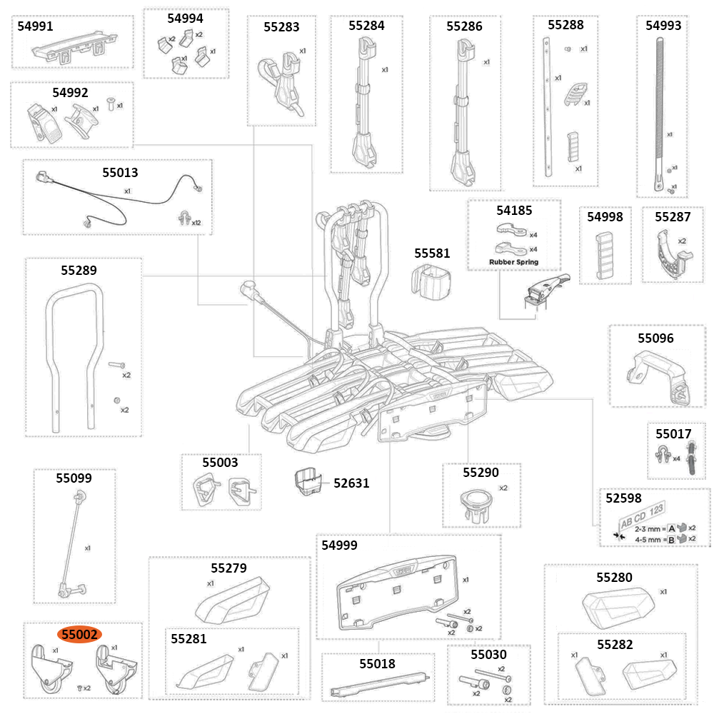 THULE EasyFold 3 9452 Wheel Kit (55002)
