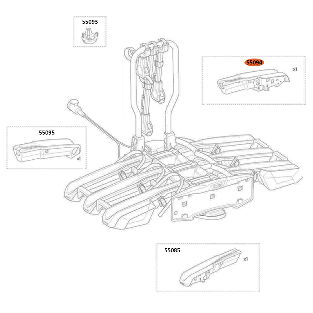 THULE EasyFold 3 9452 Wheel tray cover (VII) - last position left (55094)