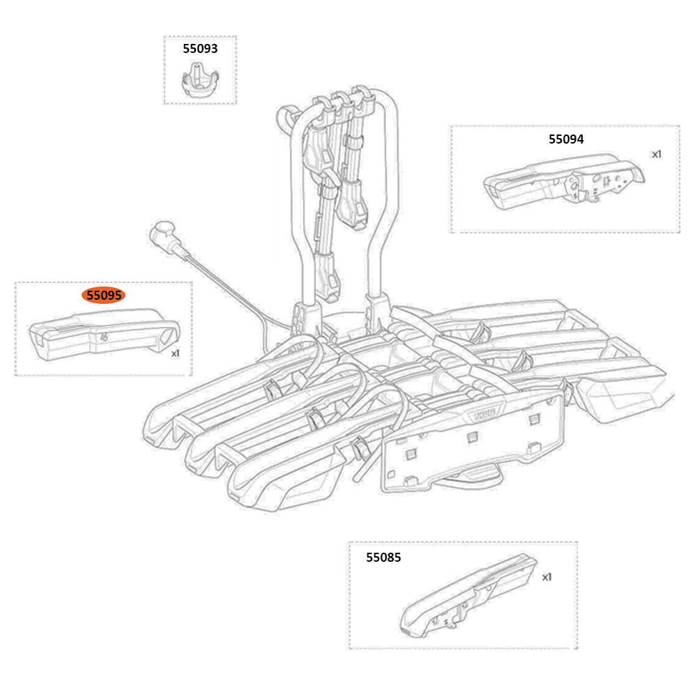 THULE EasyFold 3 9452 Wheel tray cover (VII) - last position right (55095)