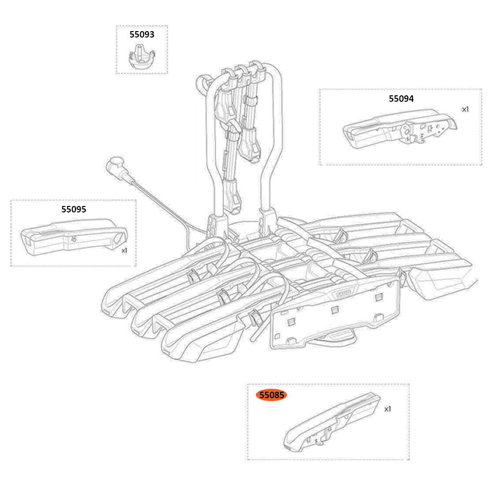 THULE EasyFold 3 9452 Wheel tray cover - universal (55085)