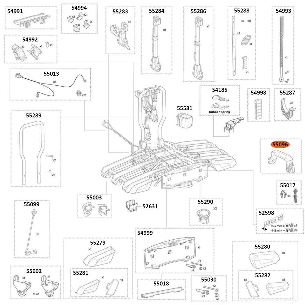 THULE EasyFold 3 9452 Wheel Tray Handle (55096)
