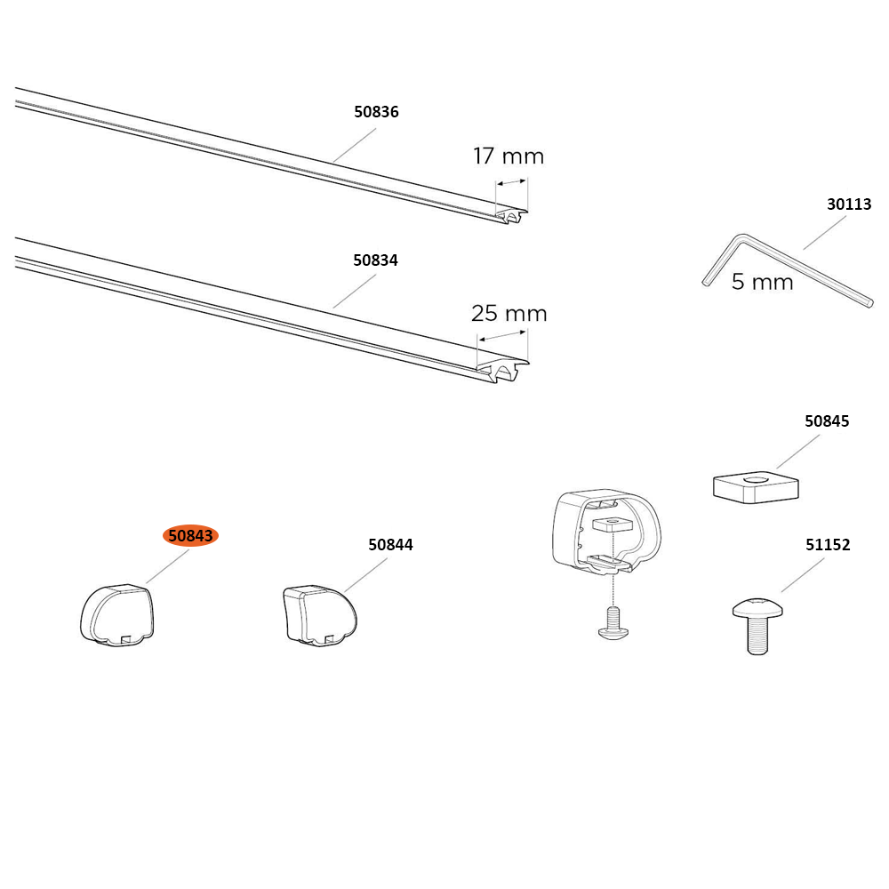 THULE ProBar Endcap Left Thule ProBar (50843)