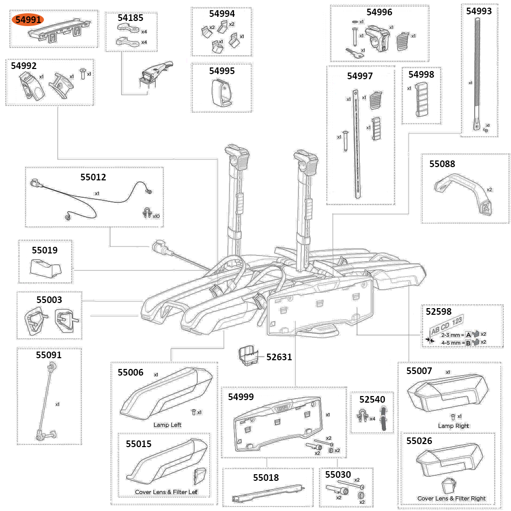 THULE Epos 978 End Cap Baseplate (54991)